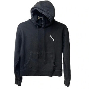 Obey Worldwide black hoodie, S. White roses down side of both arms. Preloved.